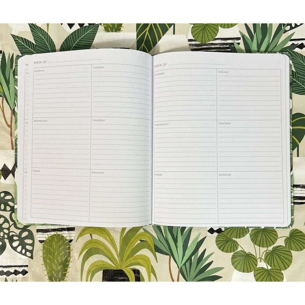 Monstera Leaf 12 Month Undated Weekly and Monthly Planner Green Hardcover